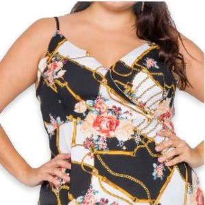 GILLI | Slip Dress with Chain and Belt Print